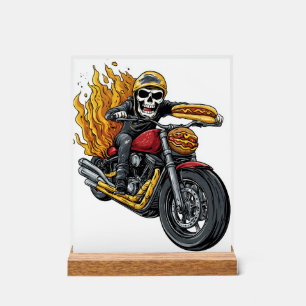 Hot Dog Rider � Funny Biker Skull Acrylic Sign