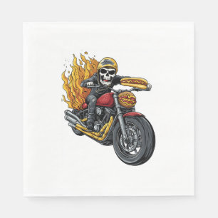 Hot Dog Rider – Funny Biker Skull Napkin