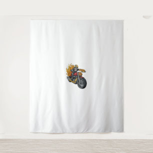 Hot Dog Rider – Funny Biker Skull Tapestry