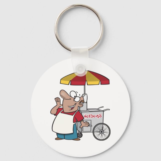 Hot Dog Vendor Keychain (Front)