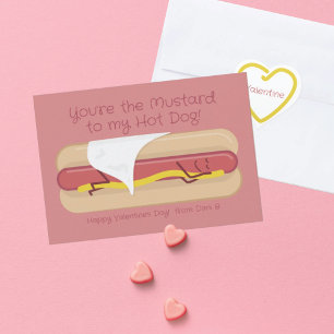 Hot Dog w/Mustard Kids School Valentine's Day Card