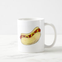Hot Dog w/ Mustard on Bun Hotdog Foodie Mug