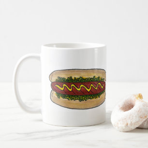 Hot Dog w/ Mustard Relish Fast Food Foodie Hotdog Coffee Mug