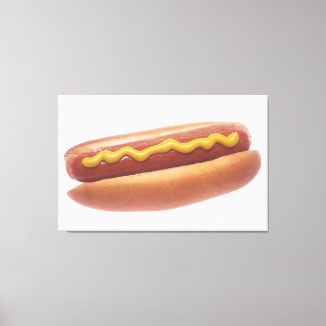 Hot Dog with Mustard Canvas Print (Front)