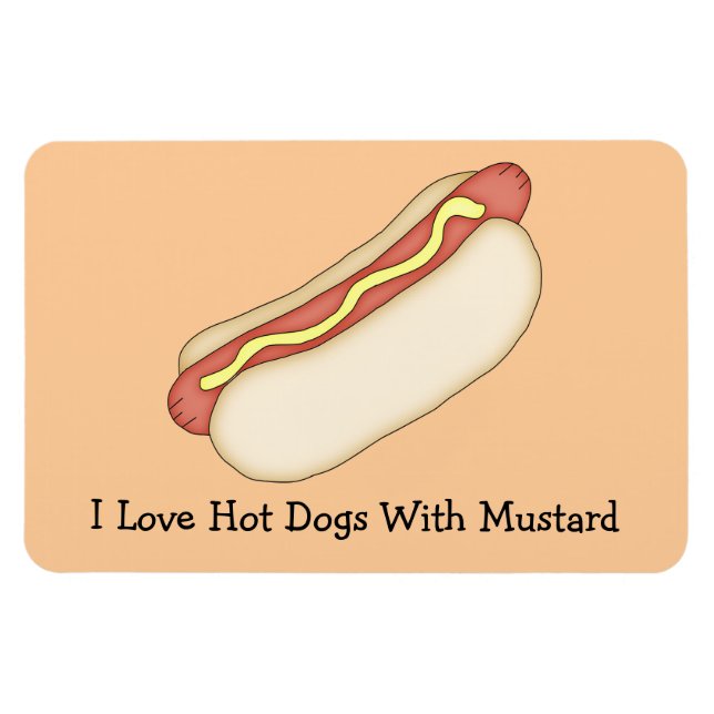 Hot Dog with Mustard Premium Magnet (Horizontal)
