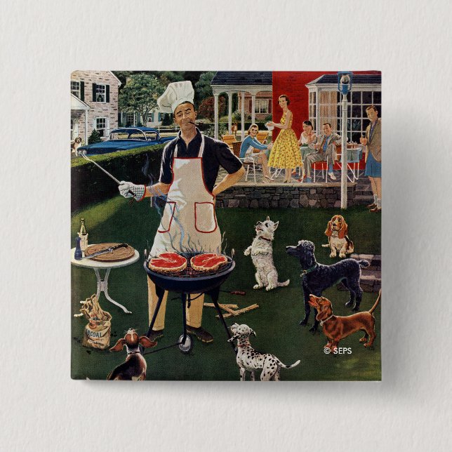 Hot Dogs 2 Inch Square Button (Front)
