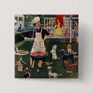 Hot Dogs 2 Inch Square Button