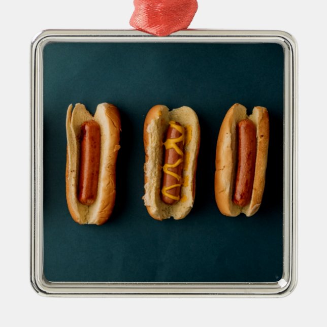 Hot Dogs and Buns Metal Ornament (Front)