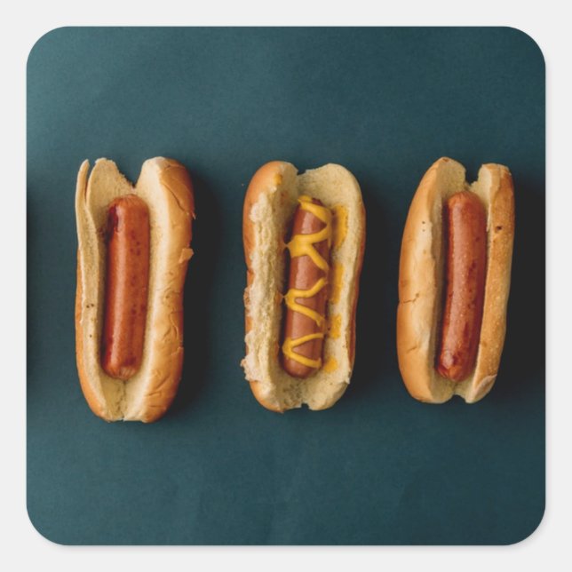 Hot Dogs and Buns Square Sticker (Front)