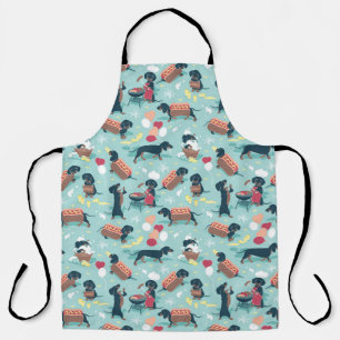 Hot dogs and lemonade summer dachshund dog  apron