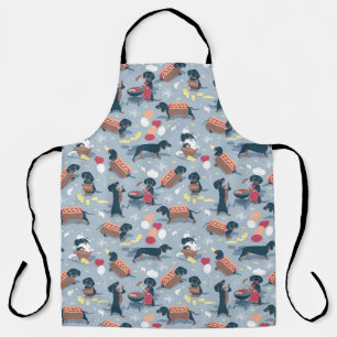 Hot dogs and lemonade summer dachshund dog  apron