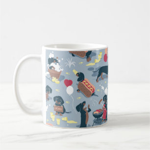Hot dogs and lemonade summer dachshund dog coffee mug