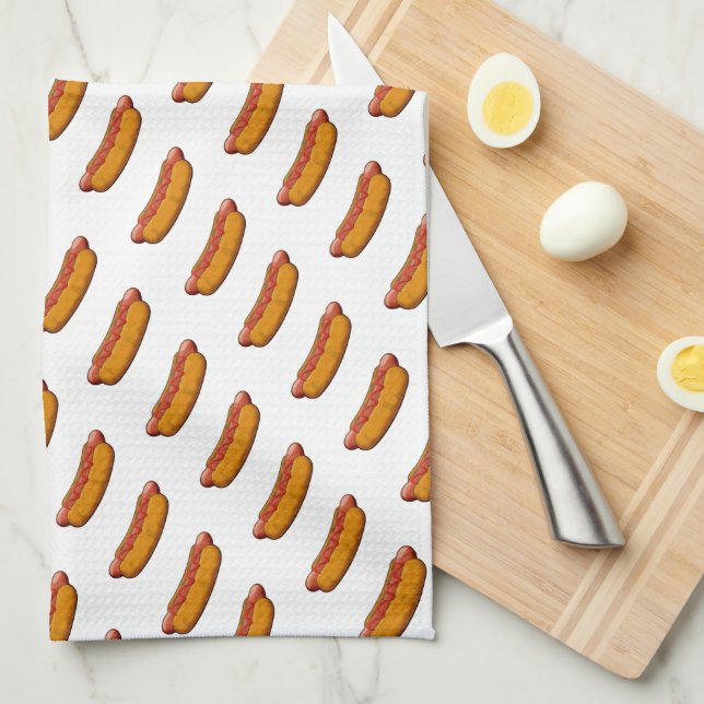 Hot Dogs Kitchen Towel (Quarter Fold)