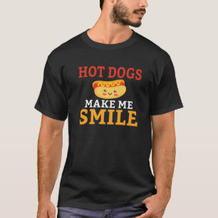 Hot Dogs Make Me Smile Hotdog Lover T-Shirt