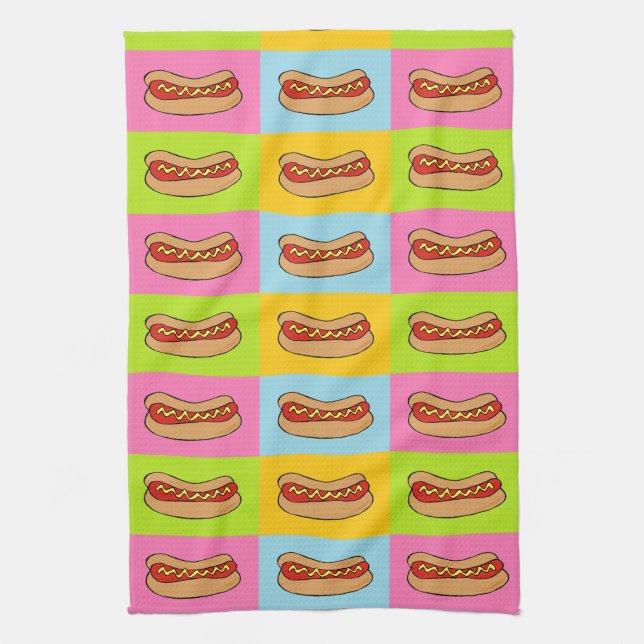 hot dogs tiled design kitchen towel (Vertical)