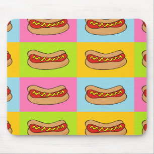 hot dogs tiled design mouse pad