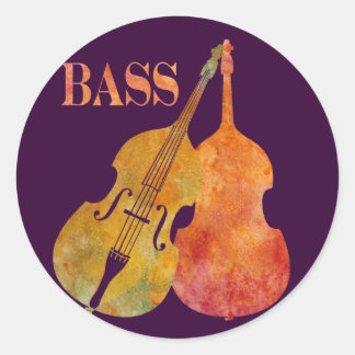 Hot Double Bass Classic Round Sticker