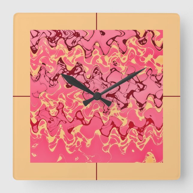 Hot Evening Square Wall Clock (Front)