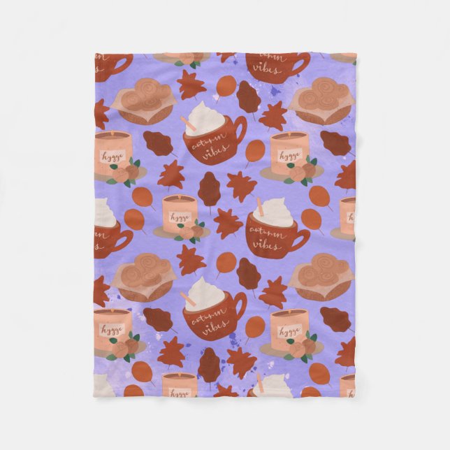 Hot fall drink fleece blanket (Front)