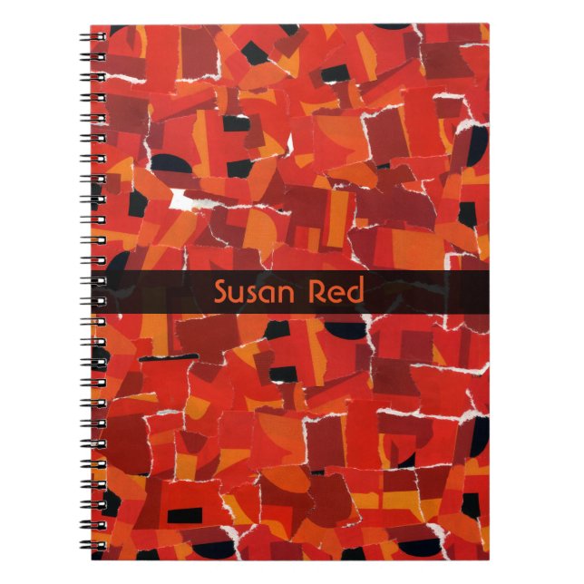 Hot Faux Mosaic Collage Notebook (Front)