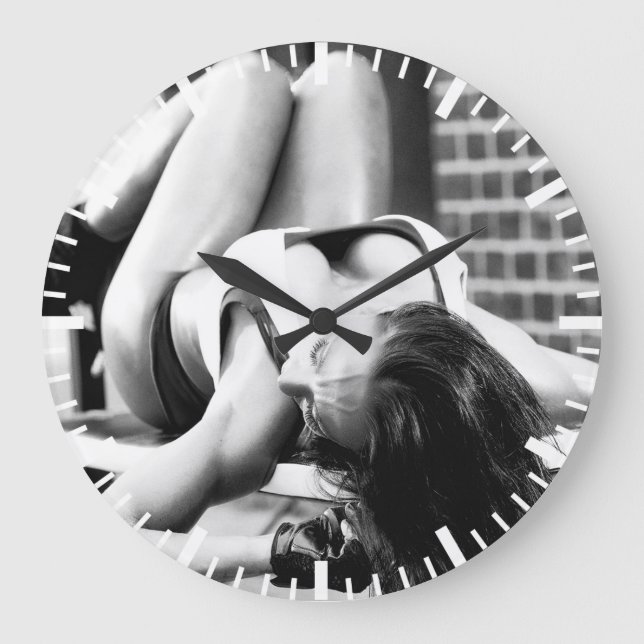 Hot Female Fitness Girl Large Clock (Front)