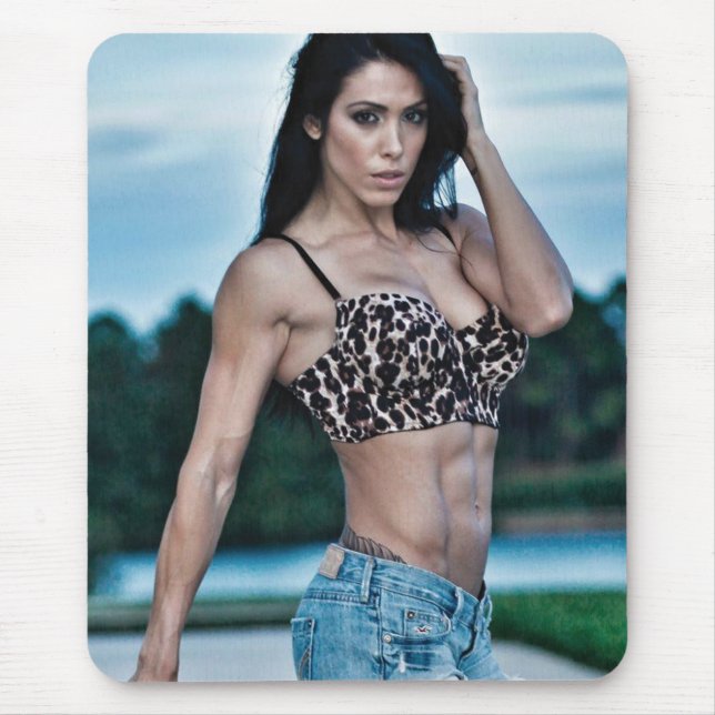 Hot Female Fitness Girls Mouse Pad (Front)