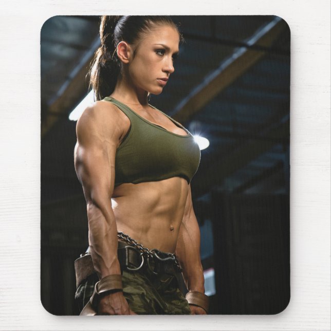 Hot Female Fitness Girls Mouse Pad (Front)