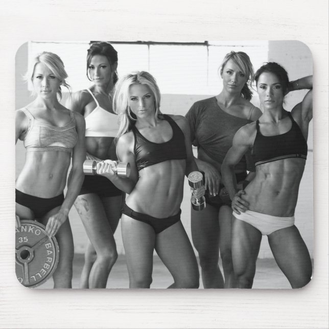 Hot Female Fitness Girls Mouse Pad (Front)