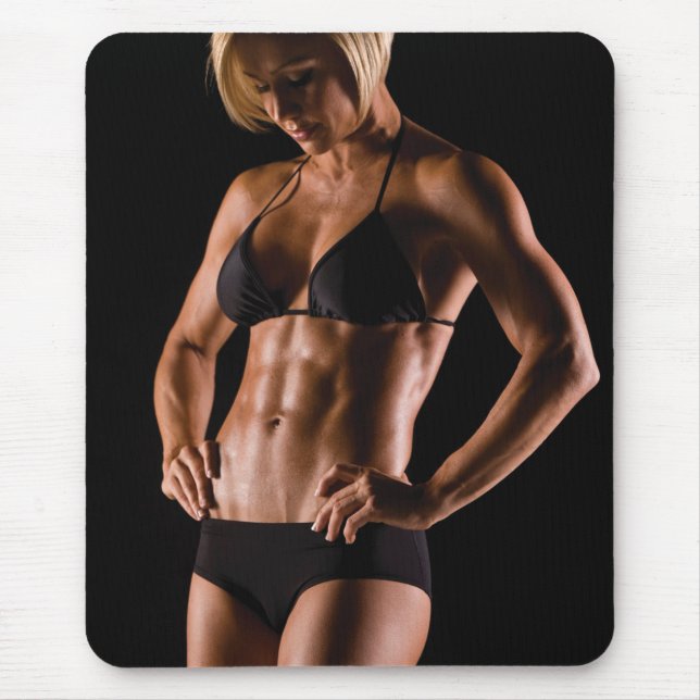 Hot Female Fitness Girls Mouse Pad (Front)