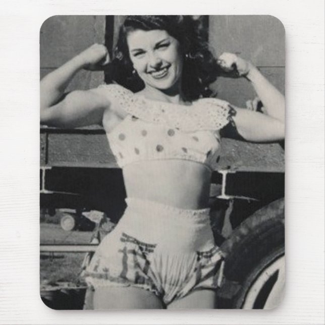 Hot Female Fitness Girls Mouse Pad (Front)