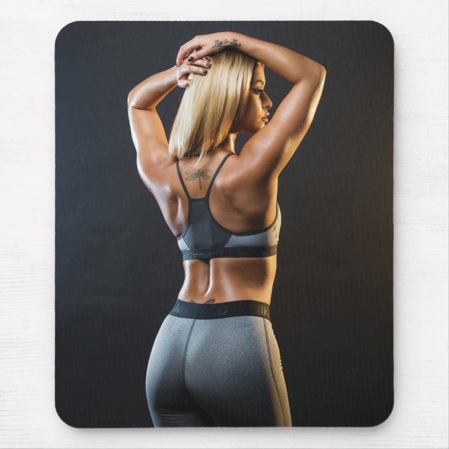 Hot Female Fitness Girls Mouse Pad (Front)