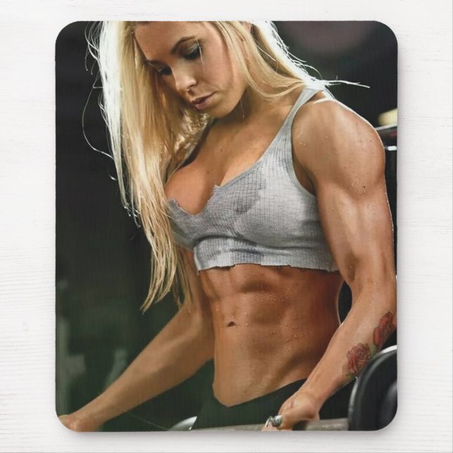 Hot Female Fitness Girls Mouse Pad (Front)