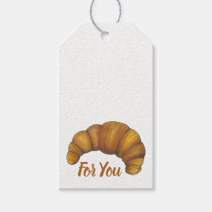 Hot Flaky Buttered Croissants French Pastry Bakery Gift Tags