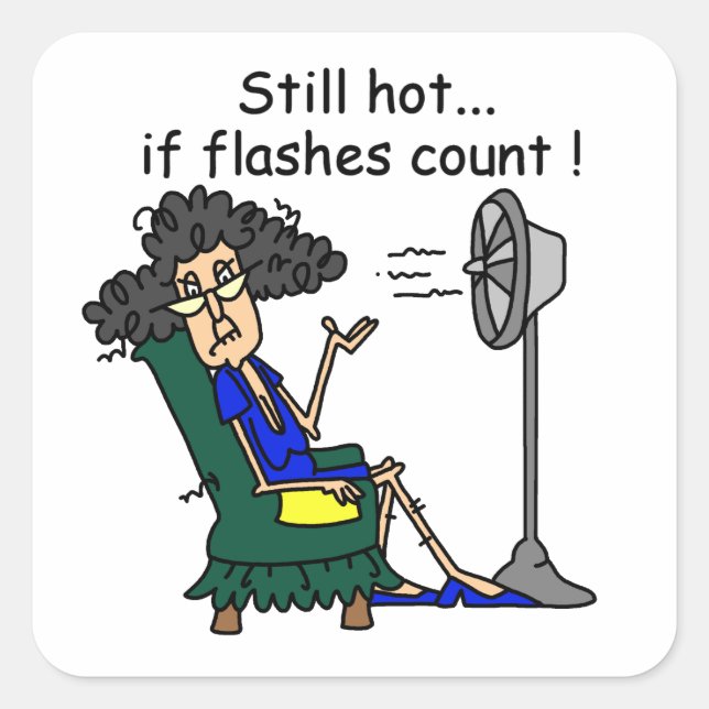 Hot Flash Humour Square Sticker (Front)