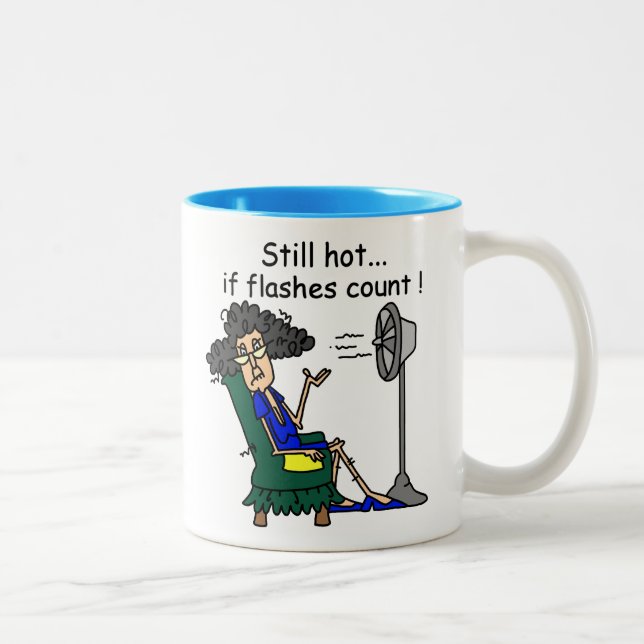 Hot Flash Humour Two-Tone Coffee Mug (Right)