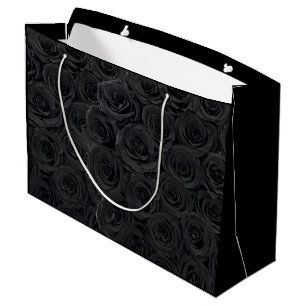 Hot Flower Black Roses Large Gift Bag