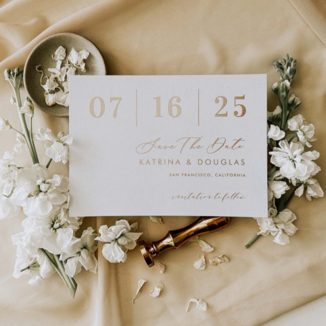 Hot Foil Save The Date Announcement Wedding Card (Creator Uploaded)