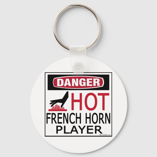Hot French Horn Player Keychain (Front)