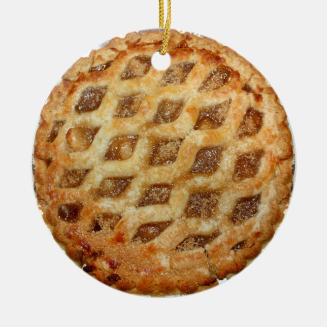 Hot Fresh Apple Pie Ceramic Ornament (Front)