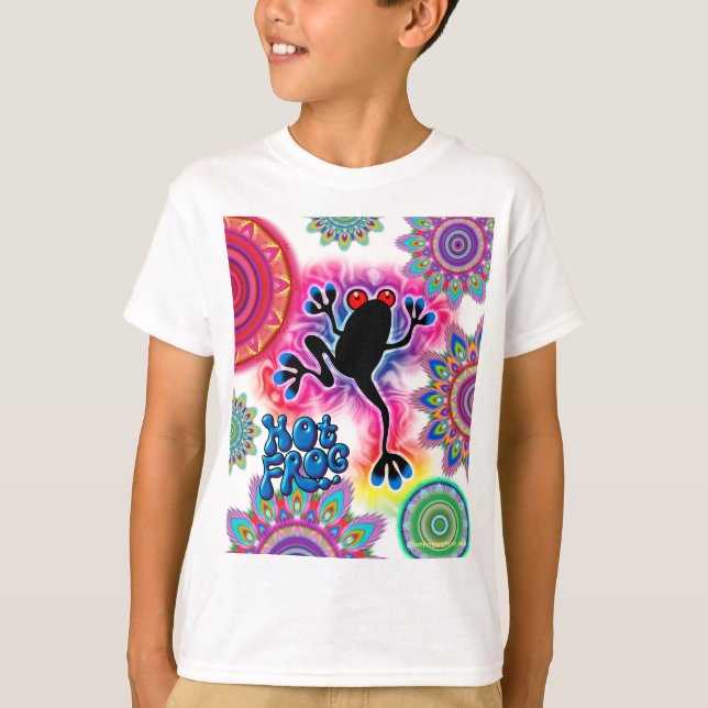 Hot Frog Surf Boho Psychedelic T shirt. T-Shirt (Front)