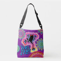 Hot Frog Surf psychedelic cross body bag purple