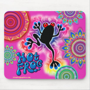 Hot Frog Surf psychedelic mouse mat pink.