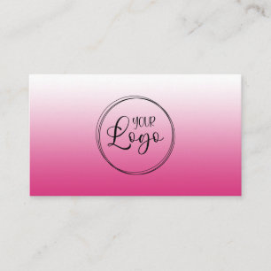 Hot Fuchsia Pink Gradient Logo Business Card