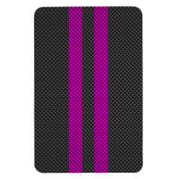 Hot Fuchsia Pink Racing Stripes Carbon Fibre Style