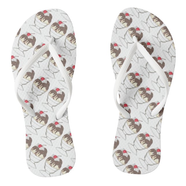 Hot Fudge Ice Cream Shoppe Sundae Foodie Flip Flop (Footbed)