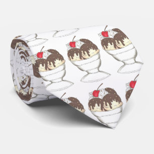 Hot Fudge Ice Cream Shoppe Sundae Foodie Tie