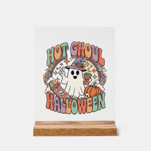 Hot Ghoul Halloween Ghost Witch Hat Skateboard Acrylic Sign