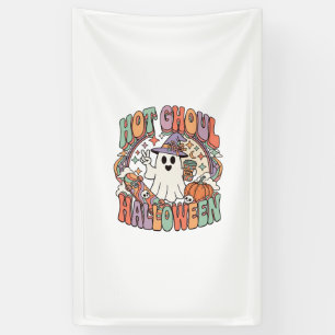 Hot Ghoul Halloween Ghost Witch Hat Skateboard Banner