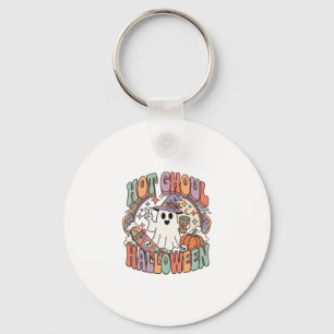Hot Ghoul Halloween Ghost Witch Hat Skateboard Keychain