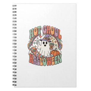 Hot Ghoul Halloween Ghost Witch Hat Skateboard Notebook